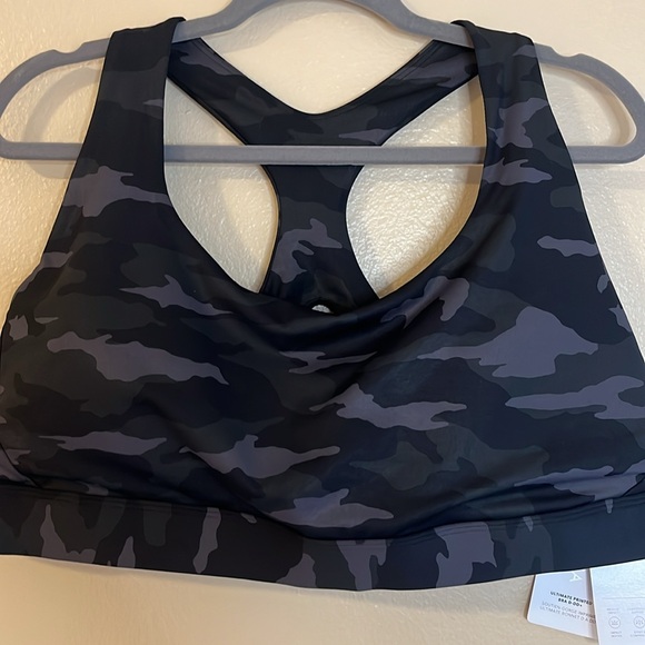 NWT Athleta Ultimate Camo Printed Bra D-DD 3X Grey Black Sports Athletic - Picture 10 of 11